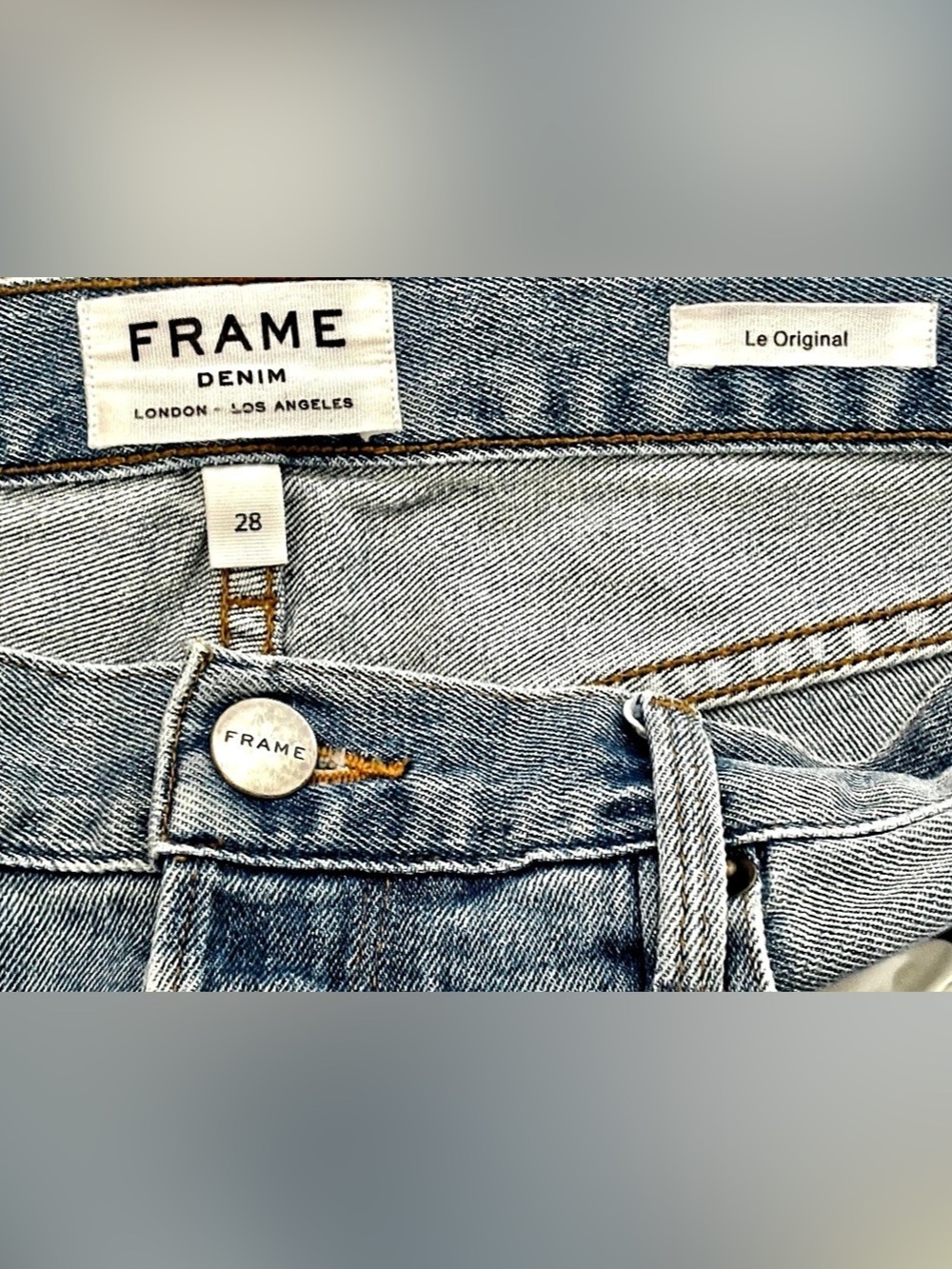 FRAME Le Original Straight-Leg Jeans Blue Waist 28 - Picture 3 of 4